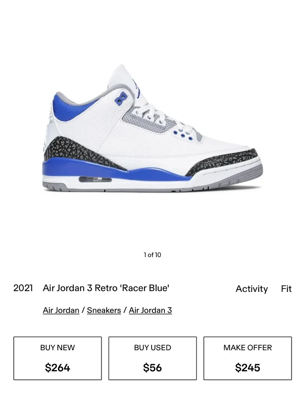 Jordan 3 Retro Black White Elephant Print